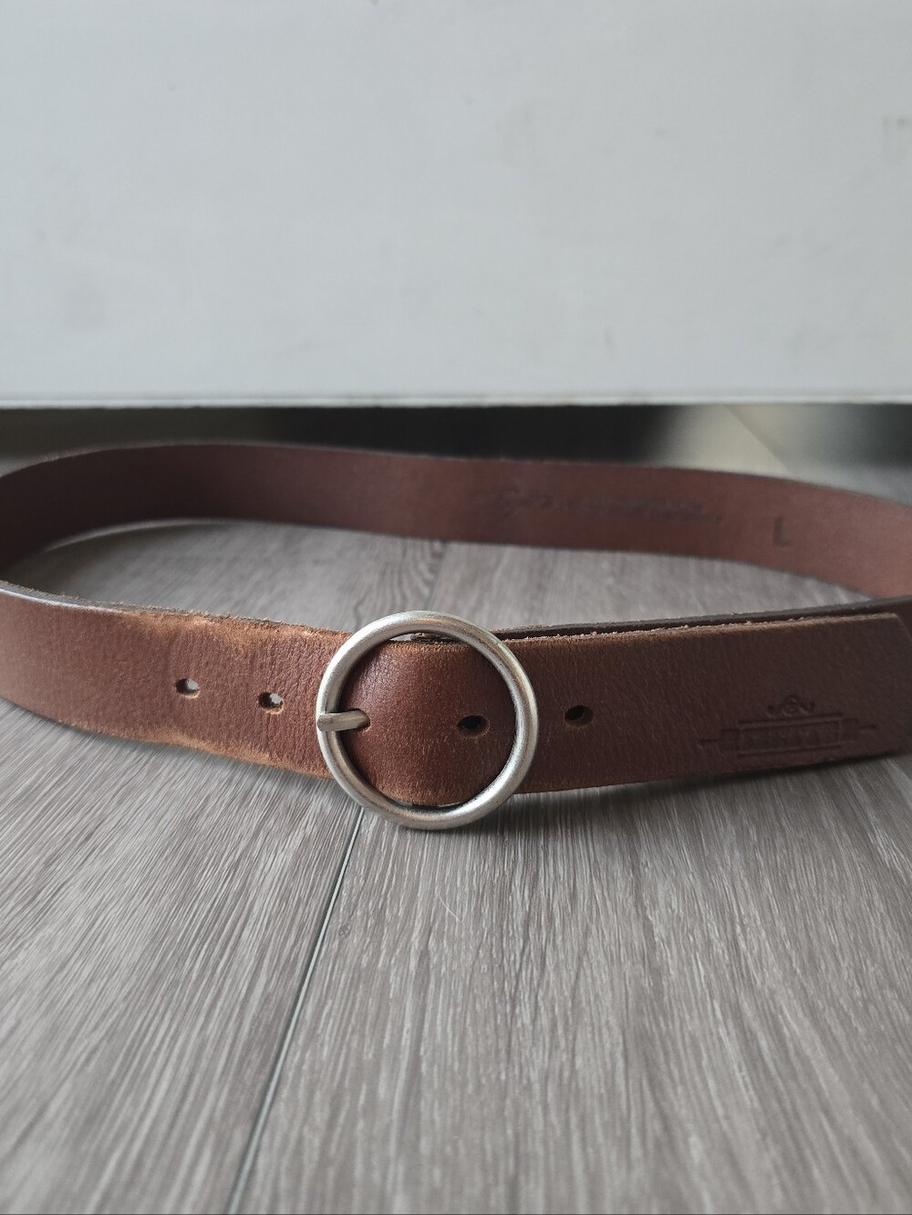 Legato Genuine Leather Belt Brown Round Circle O-Ring Buckle Boho Sz L Canada